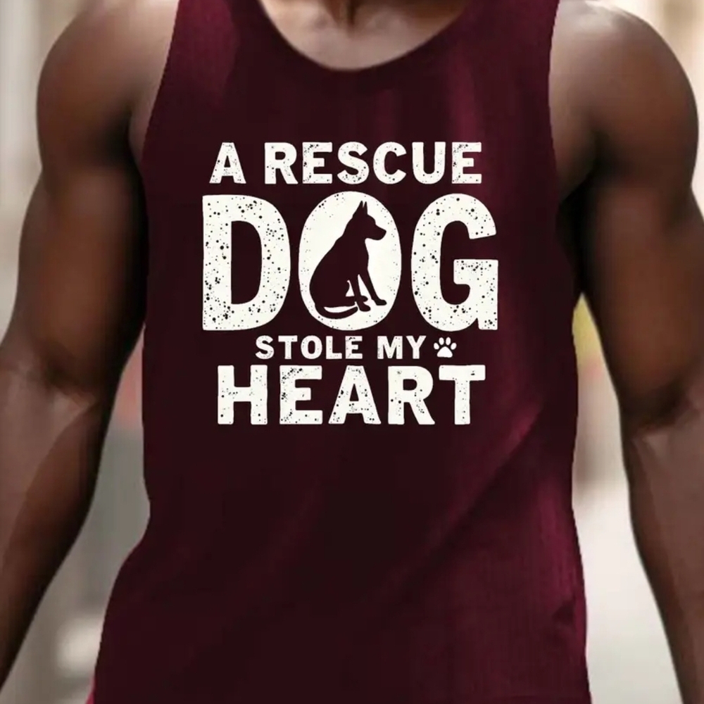 NEW Mens Maroon Dog Lover Tank Top